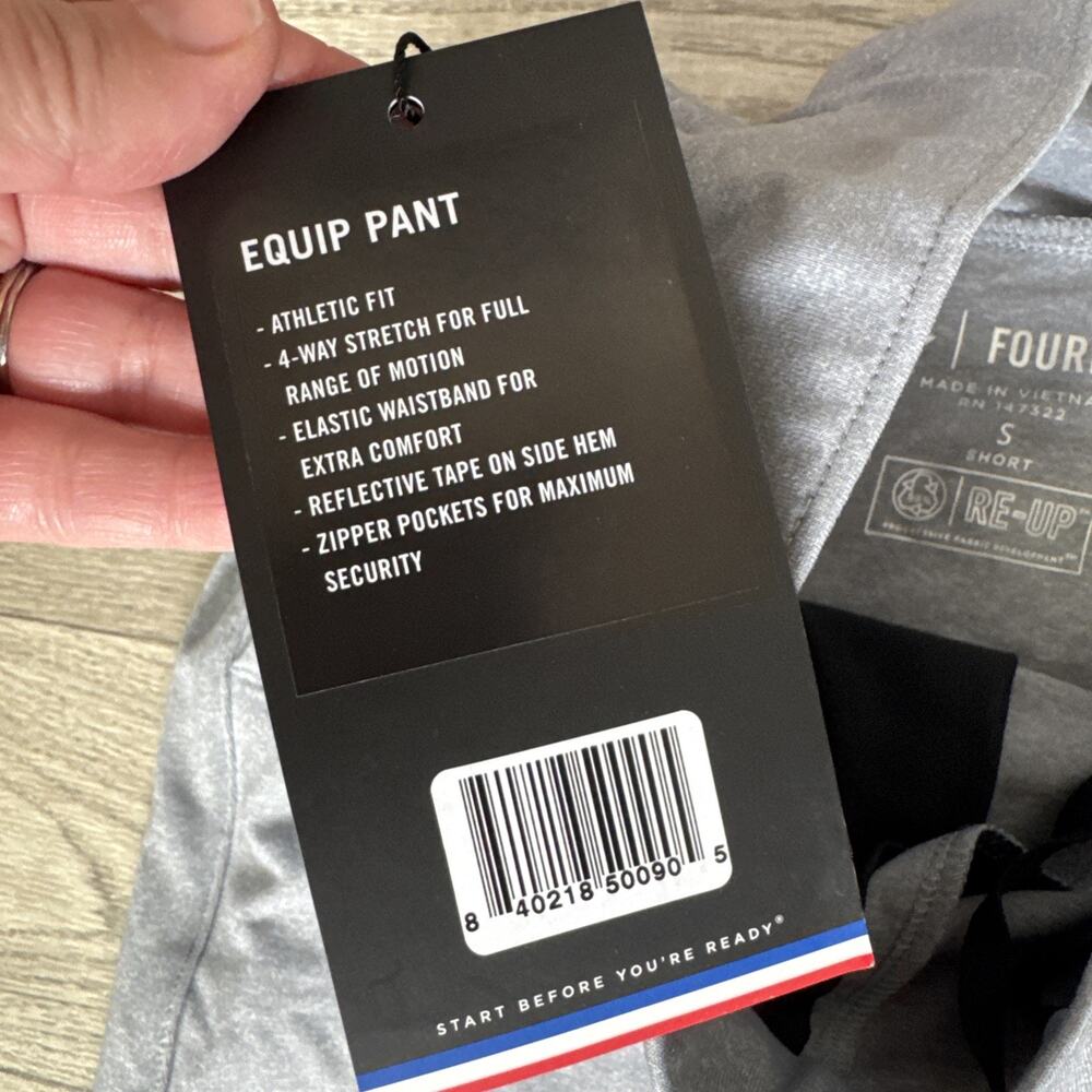 Fourlaps Equip Pants Pull On Stretch Athletic Slim Leg Gray sz S Short - Picture 5 of 8